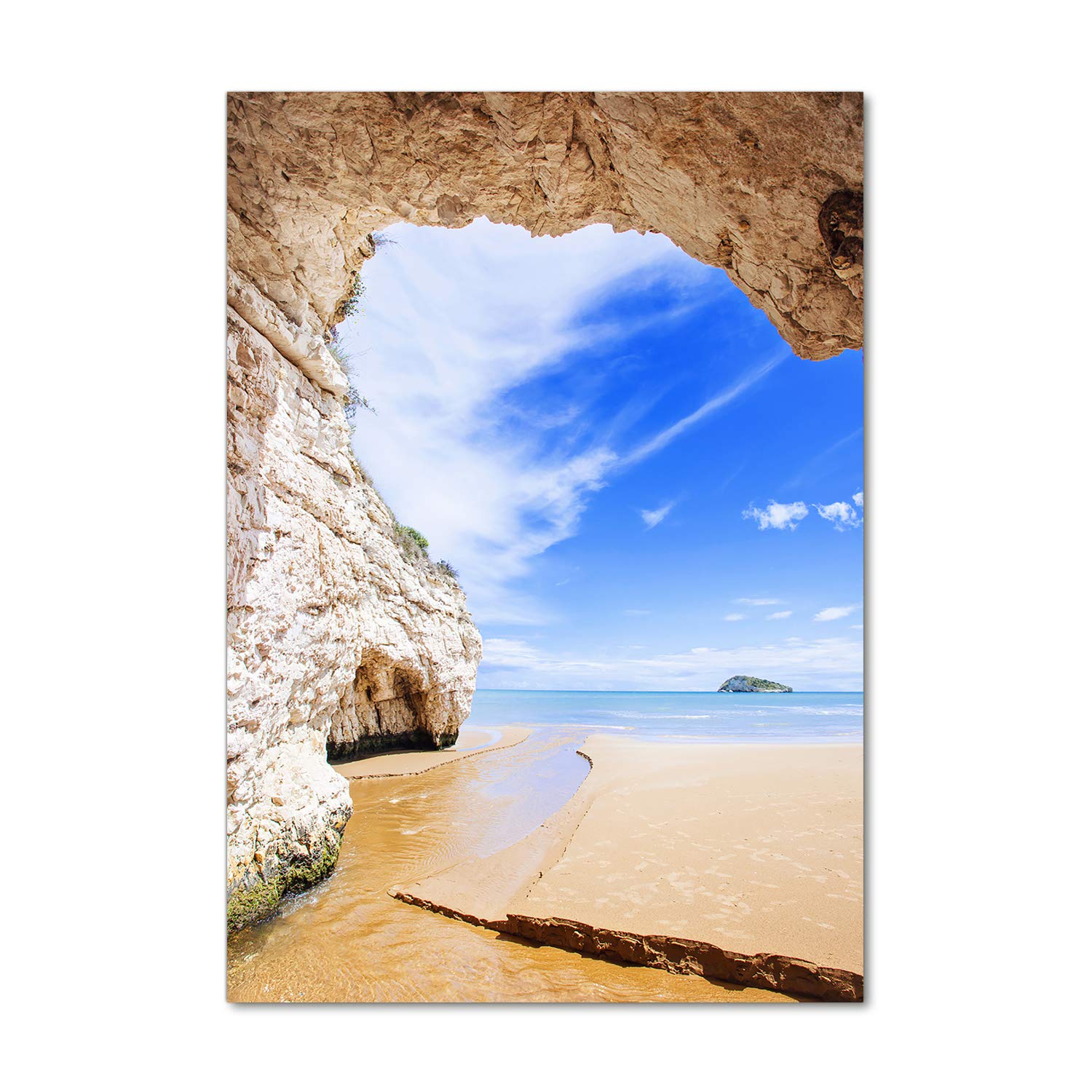 Image sur verre Tulup pour salon | Grand tableau déco mural paysage marin beige 70x100