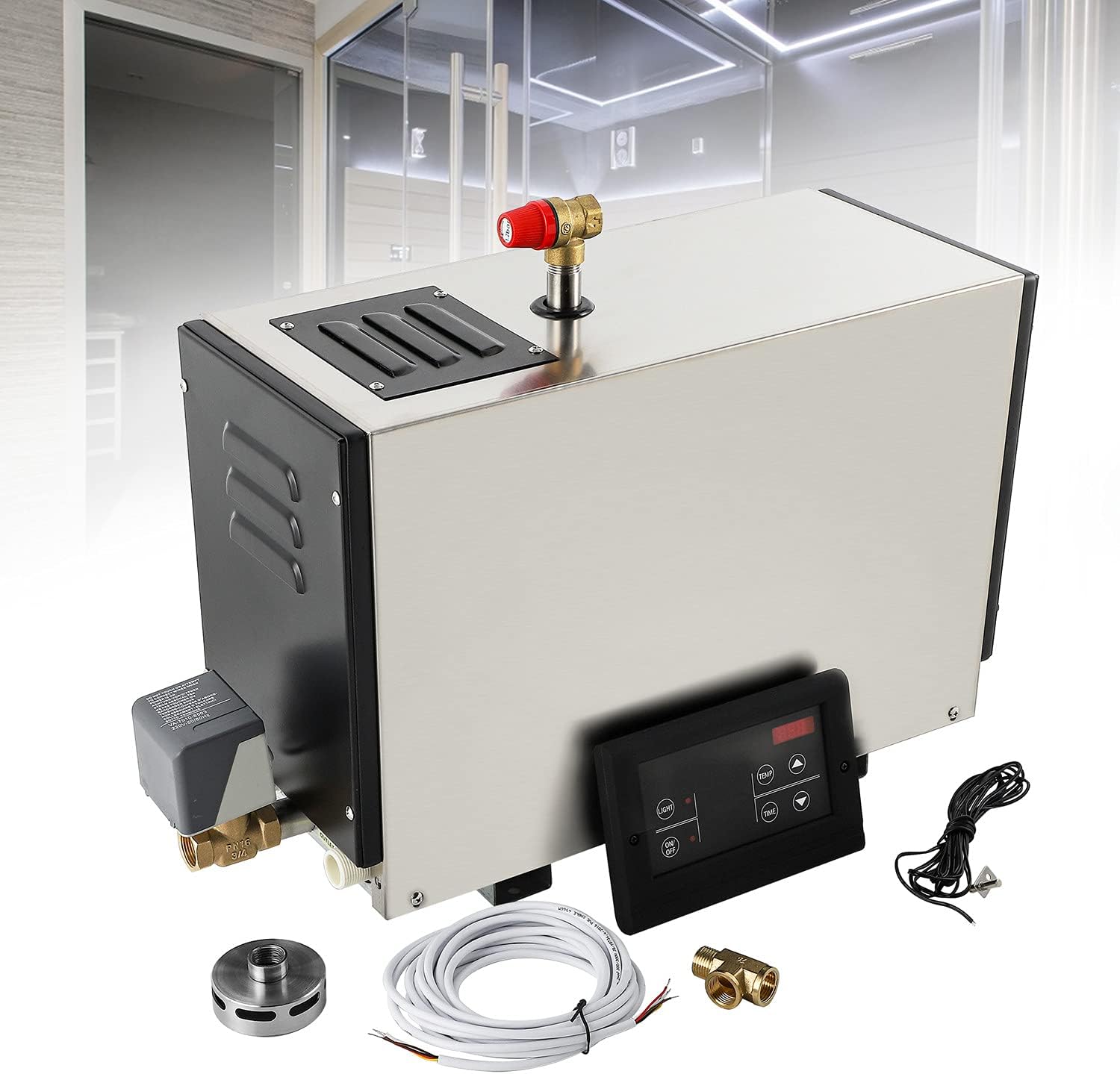 Hanchen Commercial Shower Steam Generator 15KW 380V Bath Sauna Steam Generator, 35-55 ℃ for 16m³ Room CE