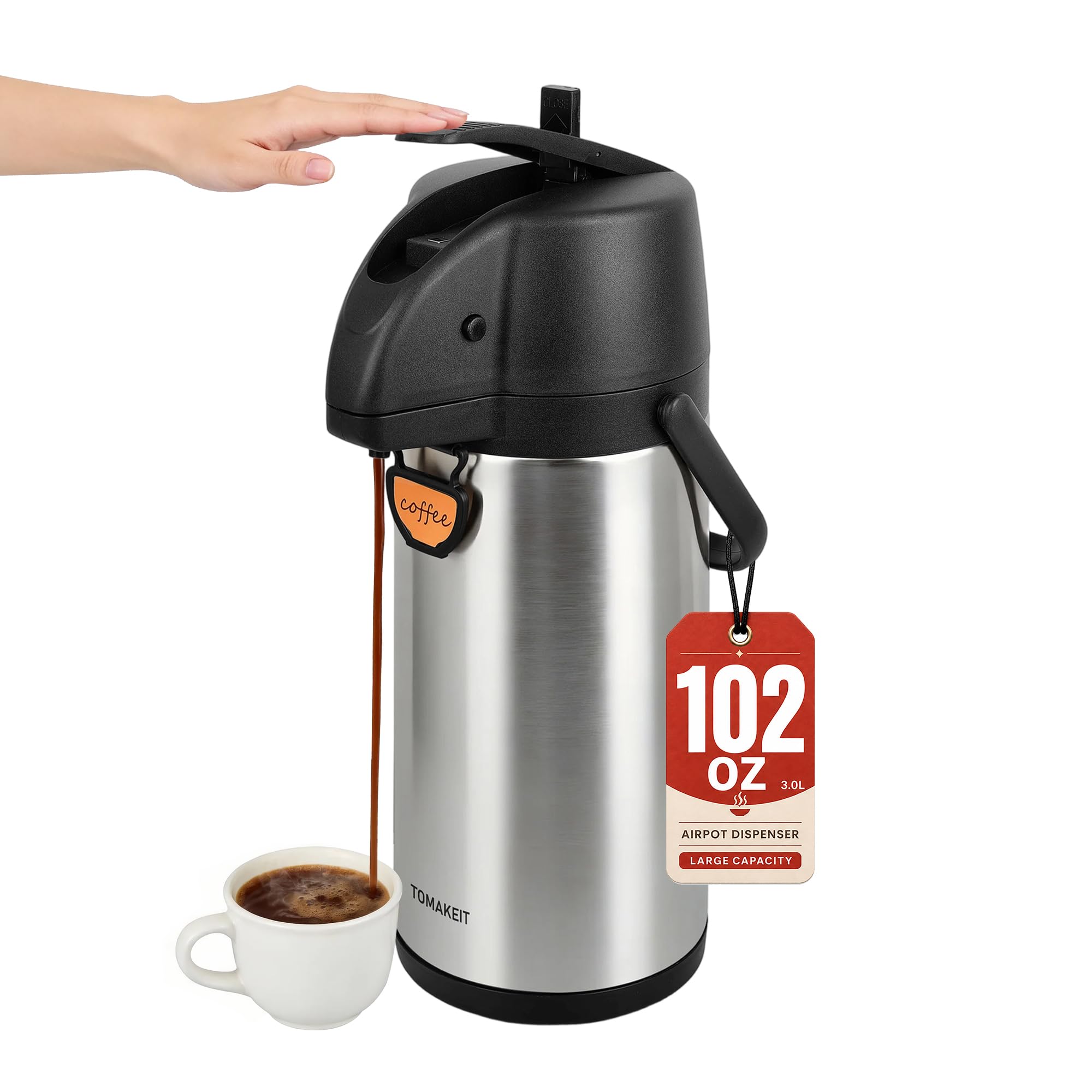 Photo 1 of TOMAKEIT Airpot Coffee Dispenser Thermal Carafe with Pump
