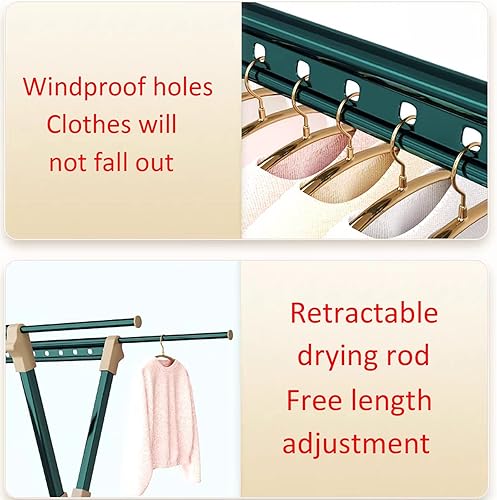 Miniatura 3 de whalebee Toallero plegable, perchero retráctil para ropa independiente, capacidad de peso 132.3 lbs de construcción robusta, práctico estante de