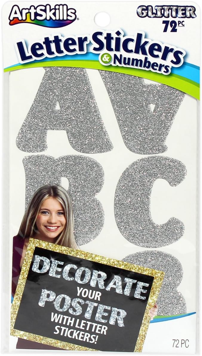 ArtSkills 2" Letter & Number Stickers Glitter Number