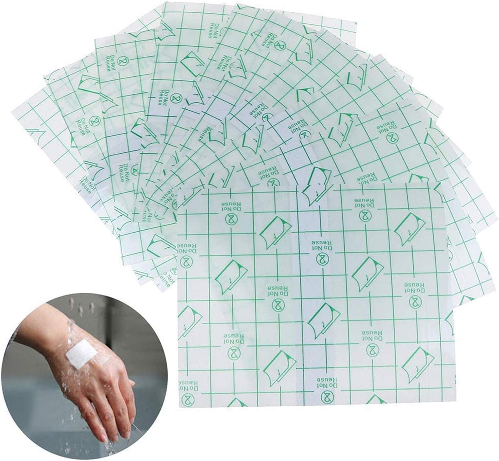Yesoa50Pcs Clear Stretch Adhesive Bandage Film Waterproof Transparent Adhesive Wound Dressing Fixer Plaster Stretch Fixation Bandage Stretch Adhesive Retention Dressing Tape Bandage