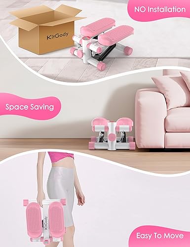 Miniatura 5 de Steppers for Exercise at Home, KitGody Mini Stepper with Resistance Bands, Portable Stair Stepper for Home 330LBS Capacity, Adjustable Height