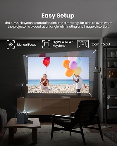 Miniatura 5 de ETOE Proyector inteligente 1080P con Android TV 10.0, certificado por Netflix, WiFi 5G, Bluetooth, Chromecast inalámbrico, proyector de películas
