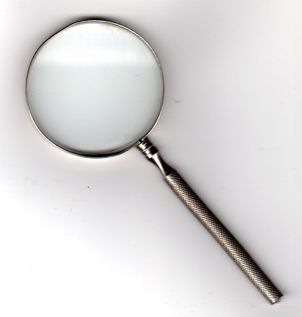 Small Handheld Magnifying Glass With Steel Rim and Handle