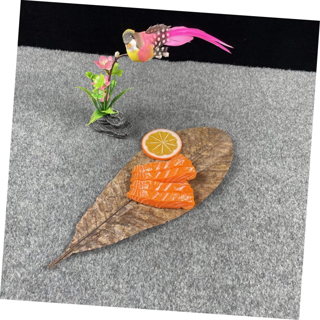 ABOOFAN 20Pcs Dried Leaf Sushi Tray Decor Seafood Display Serving Plates for Sashimi Unique Food Photography Props for Restaurants and Barbecue Parties