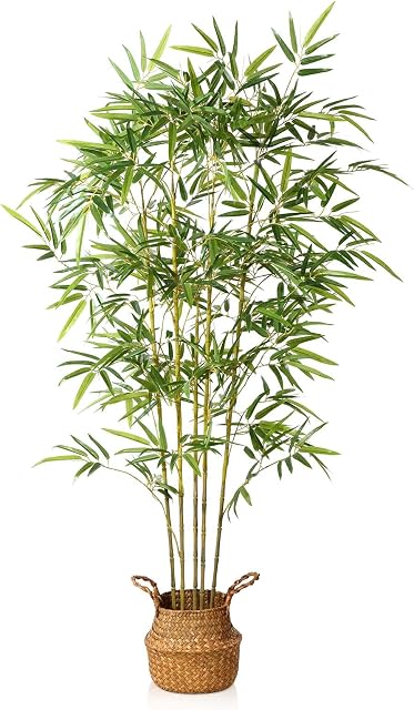 Kazeila Artificial Bamboo Tree Artificial Plants Tall Outdoor 160cm Fake PLants in Pot Large Artificial Plants Indoor for Home Office Garden Decoration(1Pack)