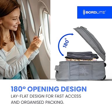 Bordlite Ryanair Cabin Approved Wheeled Backpack 40x25x20cm – 2 in 1 Lightweight Trolley Bag & Rucksack on Wheels (20L) Underseat Hand Luggage for Travel, Business, Weekend Trips - Grey