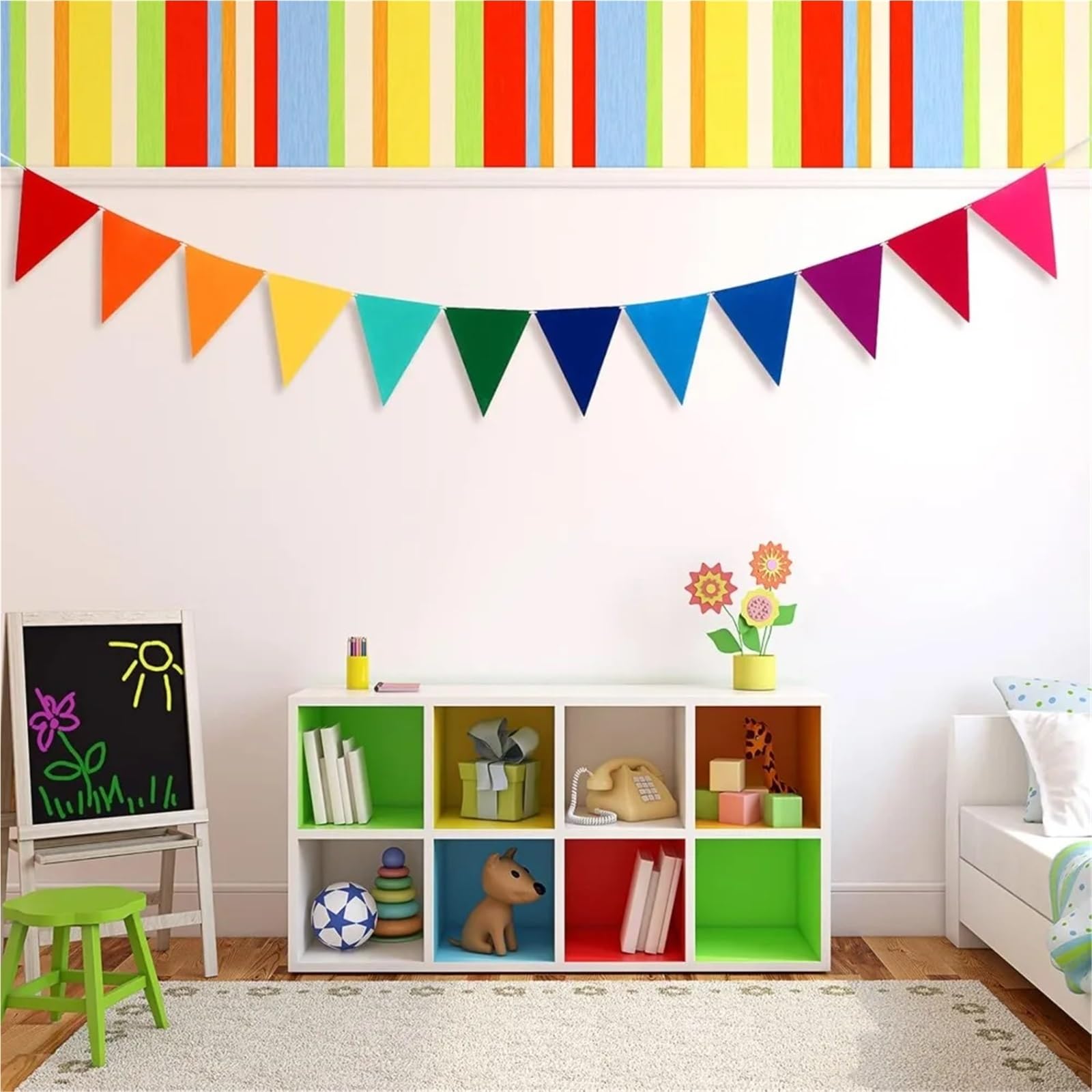 Wimpelkette, Bunting Wimpel-Banner-Flaggen, 6 Stück, mehrfarbig(Color 4)
