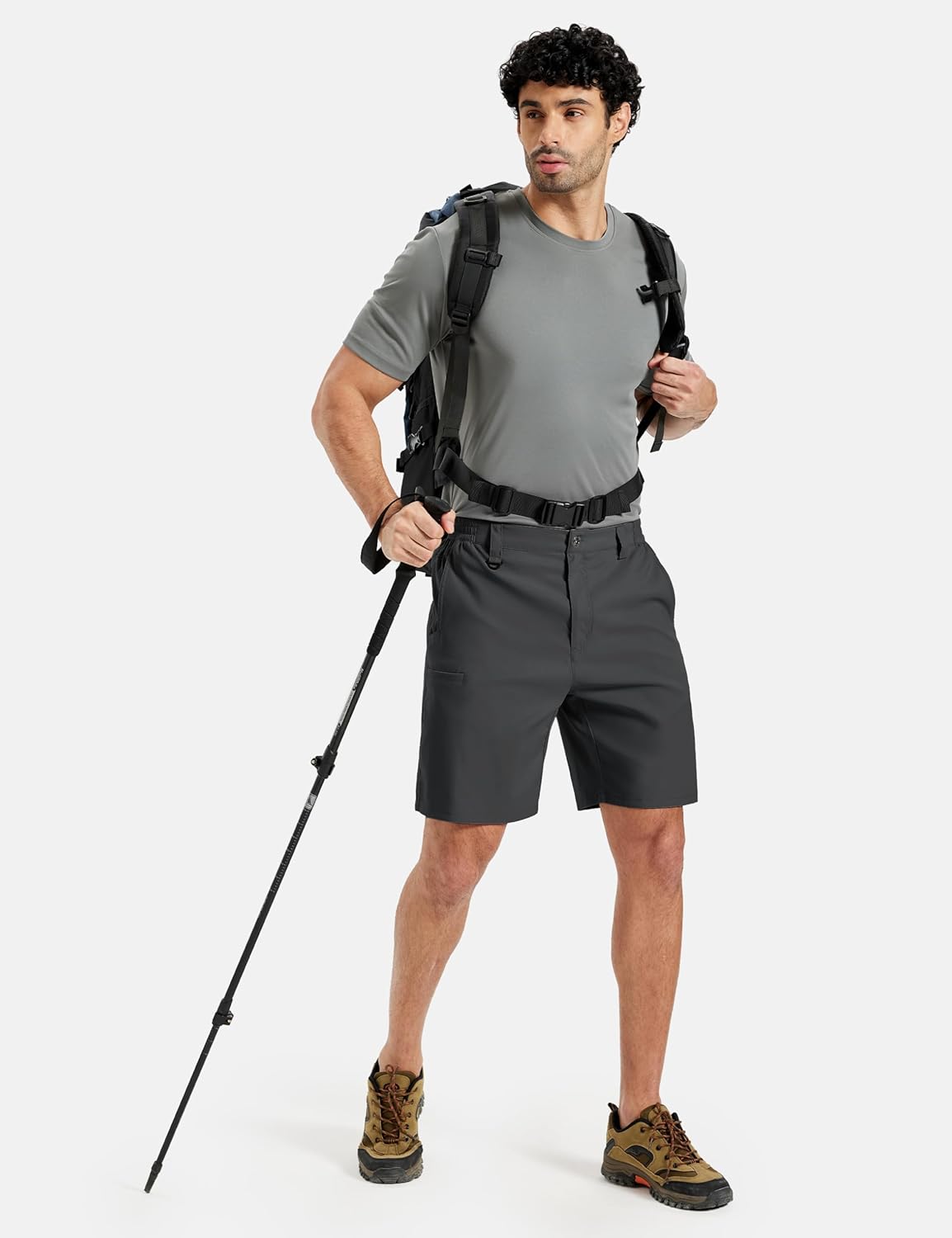 TACVASEN Men's Hiking Cargo Shorts Quick Dry Water-Resistant Lightweight Tactical Outdoor Work Shorts with 8 Pockets