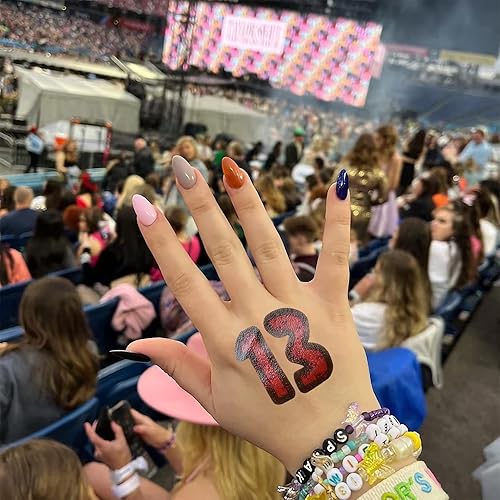 Miniatura 4 de Tuoshei 30 unids eras tour tatuajes temporales número 13 pegatinas de tatuaje accesorios de concierto ídolo accesorios de fiesta de cumpleaños