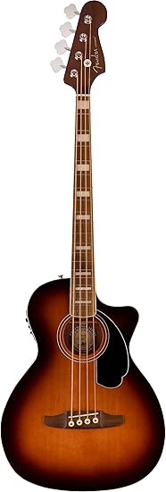 Fender Acoustic Bass Guitar, 4-String, Kingman V2 with Fishman Bass Acoustic Guitar Pickup with Tuner, Equalizer and Phase Control