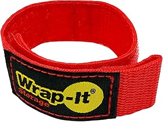 Wrap-It Storage Quick-Strap Cord Wraps, 9 inch (12 Pack) Red - Hook and Loop Strap, Extension Cord Holder Gifts for Boat, Rope, Hose, and Cable Storage and Organization