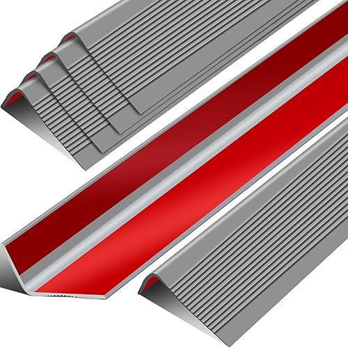 Sivak 6 protectores de borde de escalera, autoadhesivos, antideslizantes, moldeo de nariz para escaleras, borde de escalera, impermeable, para