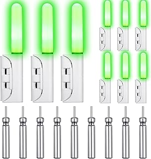Retisee 9 Pcs 2.5 Inch Fishing Glow Sticks LED Fishing Pole Light Night Fish Strike Alert Glow Stick Bite Alarm Night Fish Rod Waterproof Luminous Rod