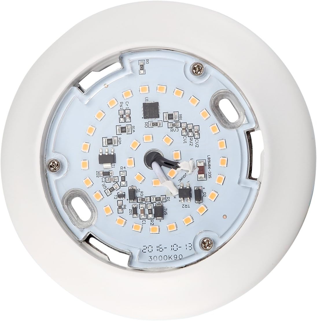 GetInLight Dimmable LED Disk Light, 4-Inch, Surface Mount or Recessed, Bright White 4000K, Matte White Finish, ETL Listed, Wet Location Rated, IN-0301-1-WH-40