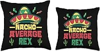 Vista 3 de Not Your Ordinary Name. Nacho Average Rex - Almohada de 16 x 16 pulgadas, multicolor