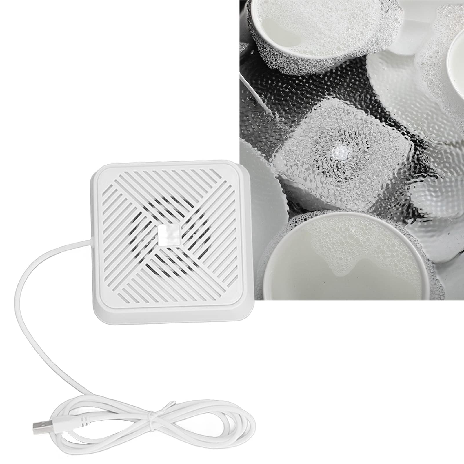 Machine à laver portable, mini lave-vaisselle portable, évier, lave-vaisselle, lave-vaisselle USB pour évier, fourniture de cuisine domestique (White)
