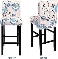 Vista 7 de SearchI Juego de 2 fundas para taburetes de bar, fundas de asiento de taburete elásticas y lavables, fundas para sillas de altura de mostrador