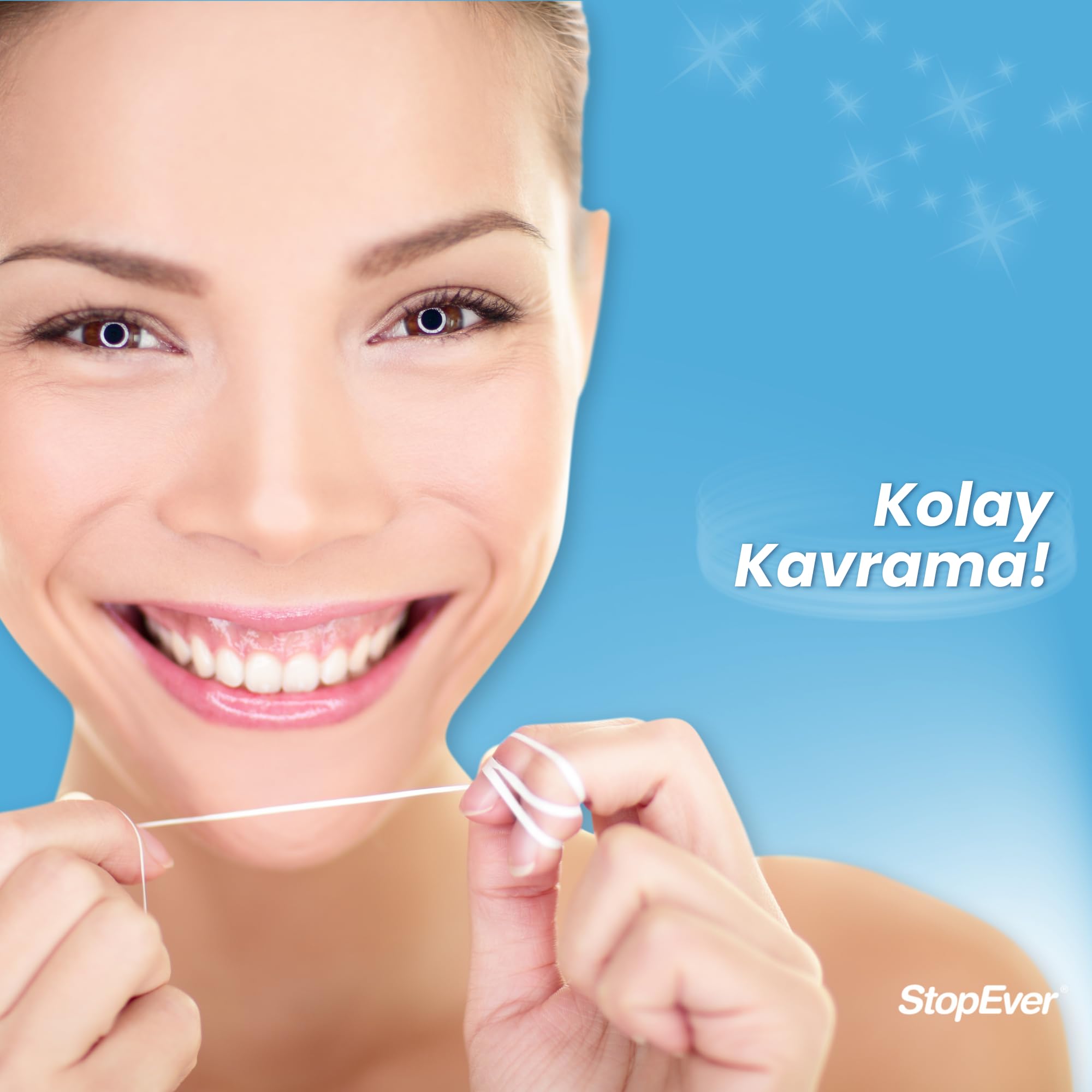 StopEver Smiley Diş İpi 2'li Paket (2 x 50m) – Mumlu ve Kaygan Yapı