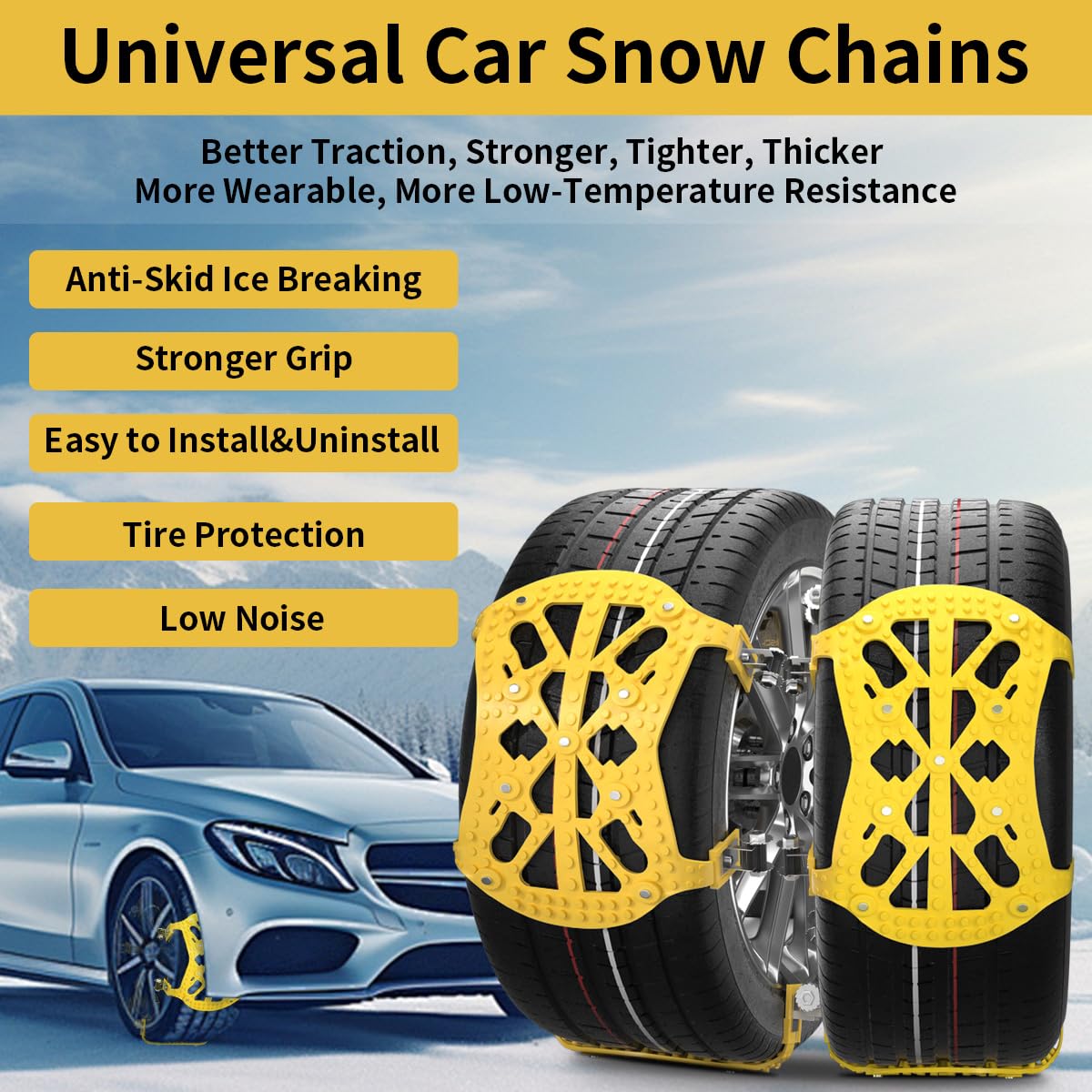 Aazon.co: Snow Tire Chains For Car SUV Pickup Trucks, Universal Car