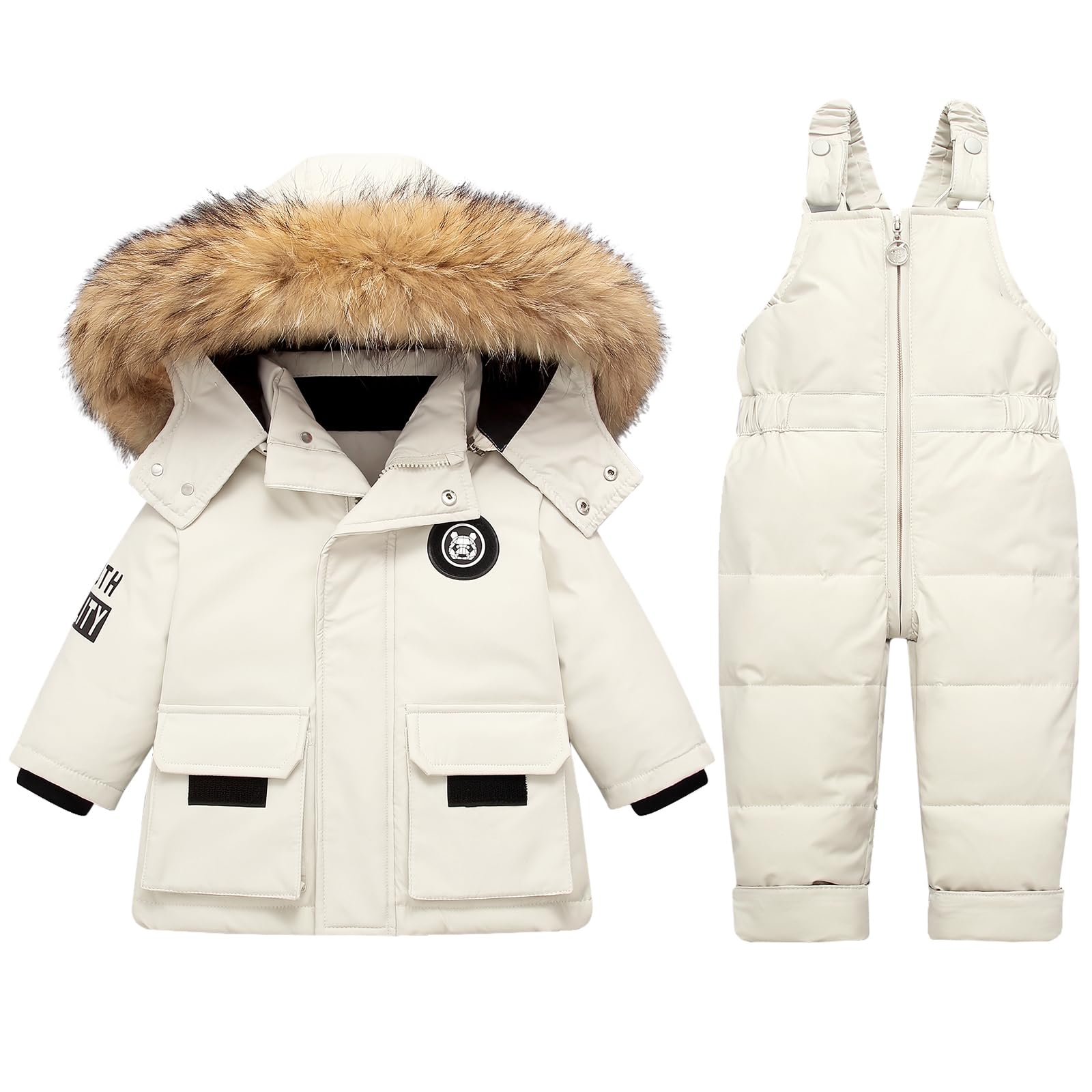 Toddler Snowsuit Girl Baby Winter Coat Bib Boy Snow Pants and Jackets