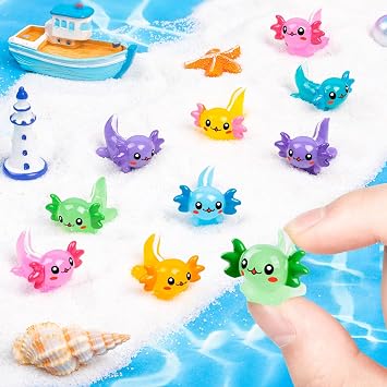 35Pcs Mini Resin Axolotl, Miniature Animal Figurine