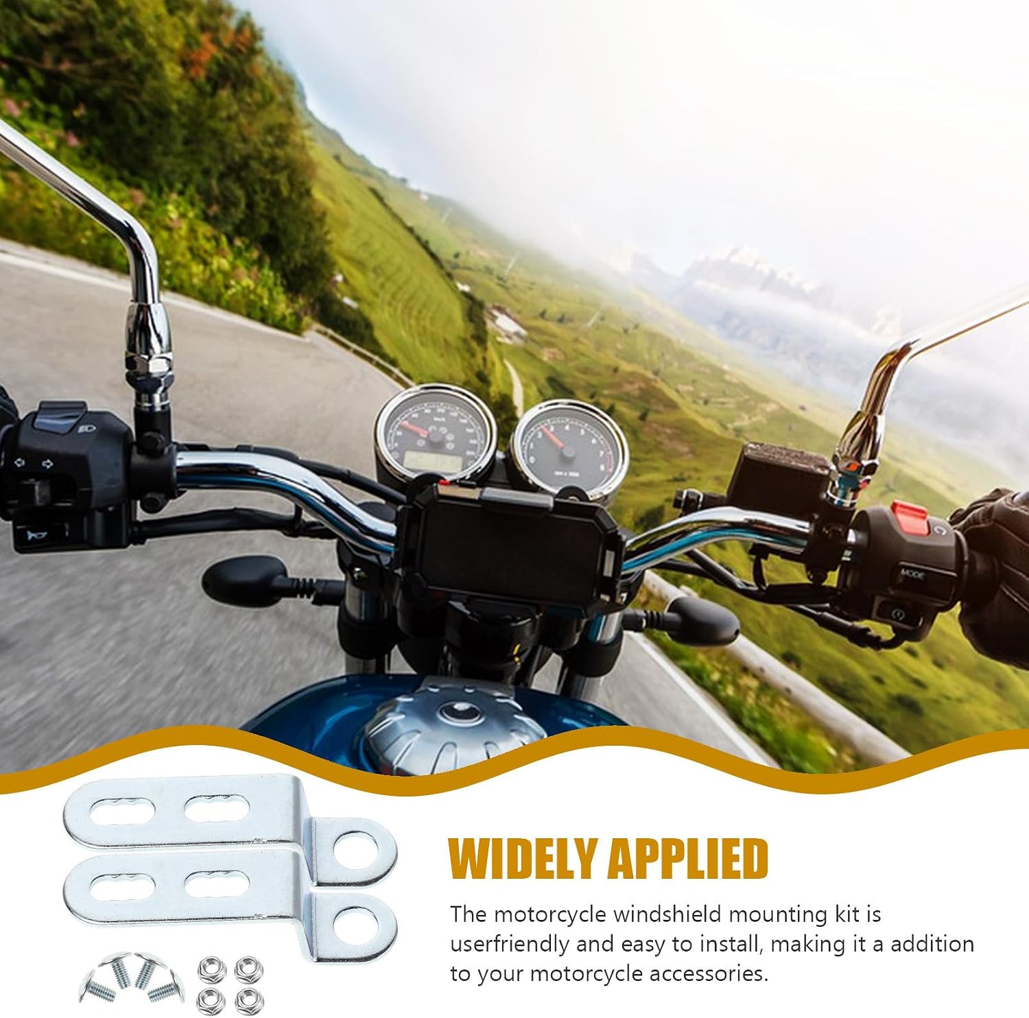 Motorcycle Handlebar Windshield Mounting Bolts and Nuts Set, Metal Material Wide Compatibility and Enhanced Comfort, Black Color for Secure Windshield Installation