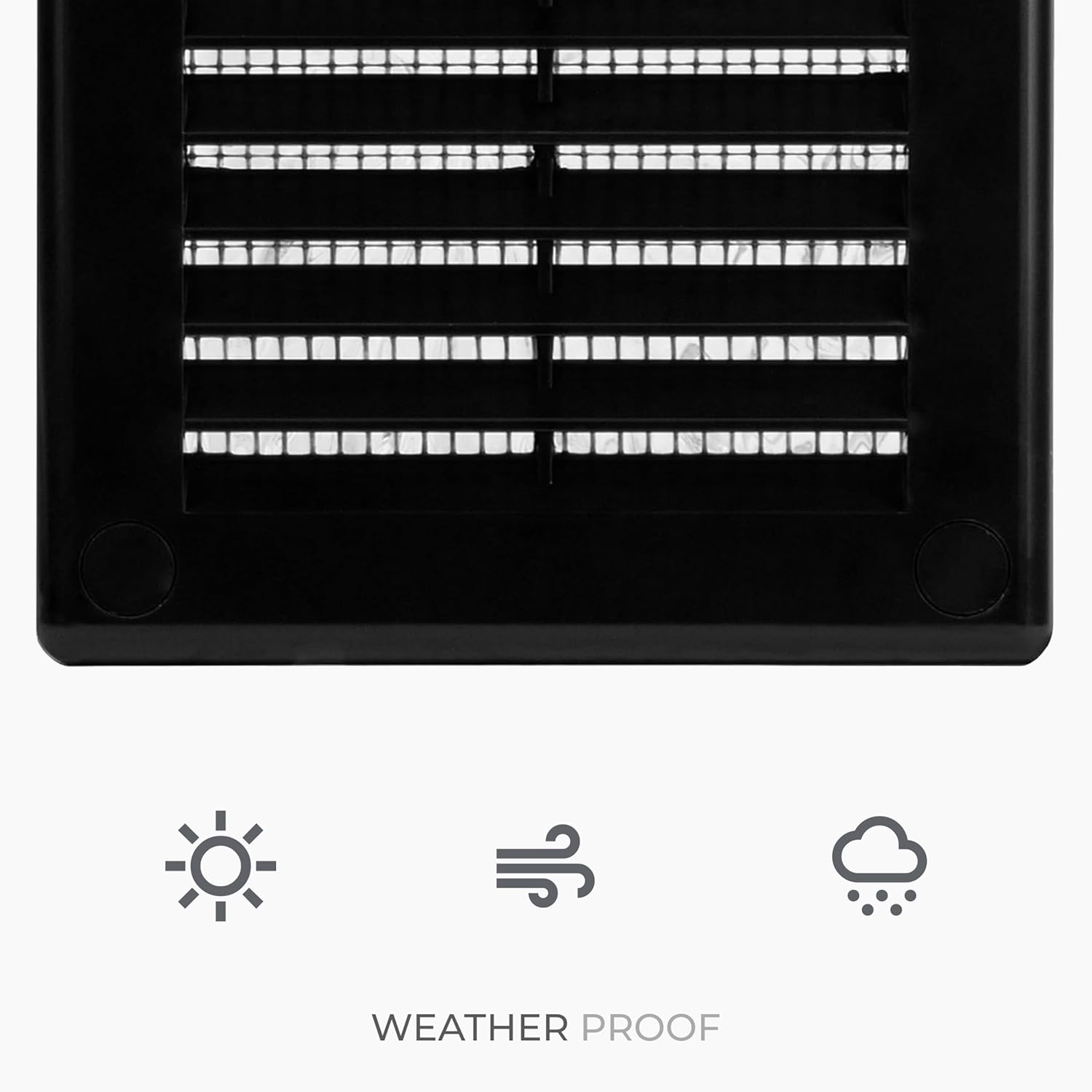 2-Pack 4" x 4" (Outer Size) Square Air Vent Cover – Black Plastic Vent Deflector - Screen Mesh, Surface Mount Wall Ceiling – Cold Air Return Soffit Air Vent Cover - Register Indoor Outdoor