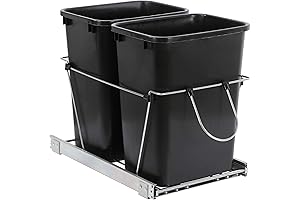 Double 35-Quart Pull Out Waste Bin: Under-Sink Storage Solution
