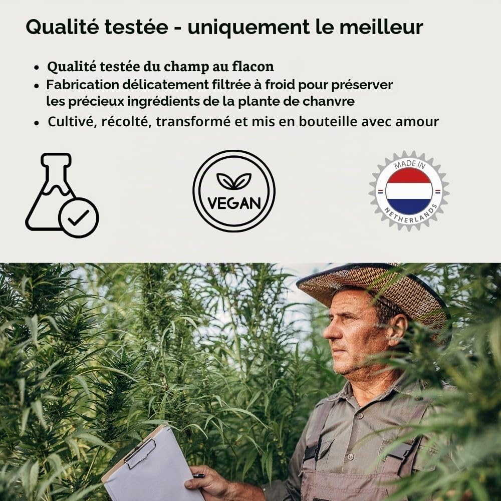 CANNA24 - Huile de graines de chanvre Vital n ° 40 avec 30 ml (750 gouttes) extra forte et à fortes doses, huile de graines de chanvre Vital, 100% naturel, gouttes de chanvre avec oméga 3-6-9