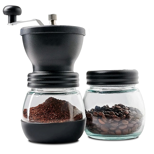 Moedor de Café Manual Com Regulagem De Gramatura E Recipiente Extra para Grãos, Mó Burr Ce...