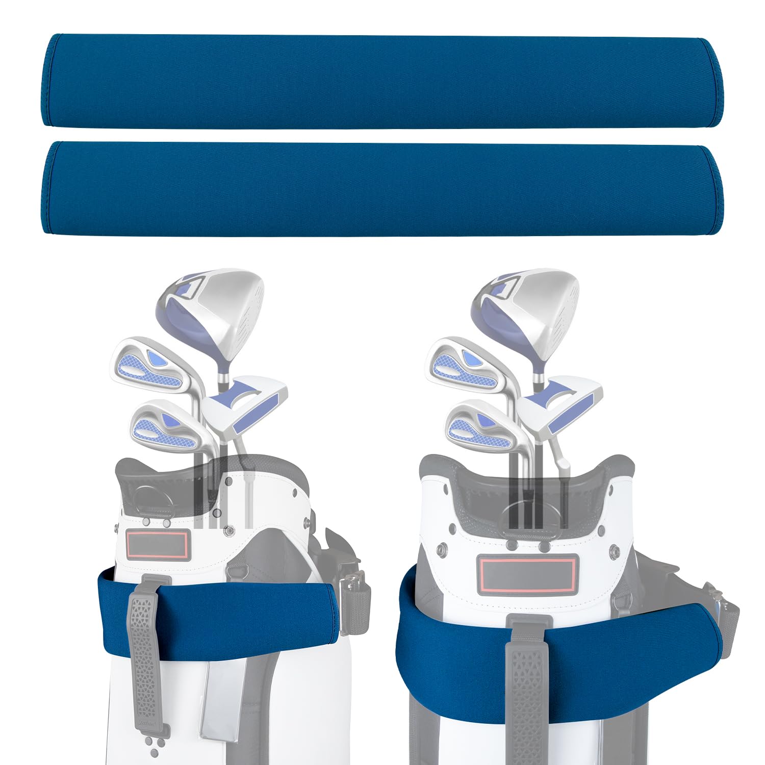 Urgown Golf Cart Strap Sleeve, Protect Your Golf Bag from Wear and Dirt - Premium Material, Simple Design, Easy to Install, Universal Fit, Blue, 2pcs, 19''/48cm