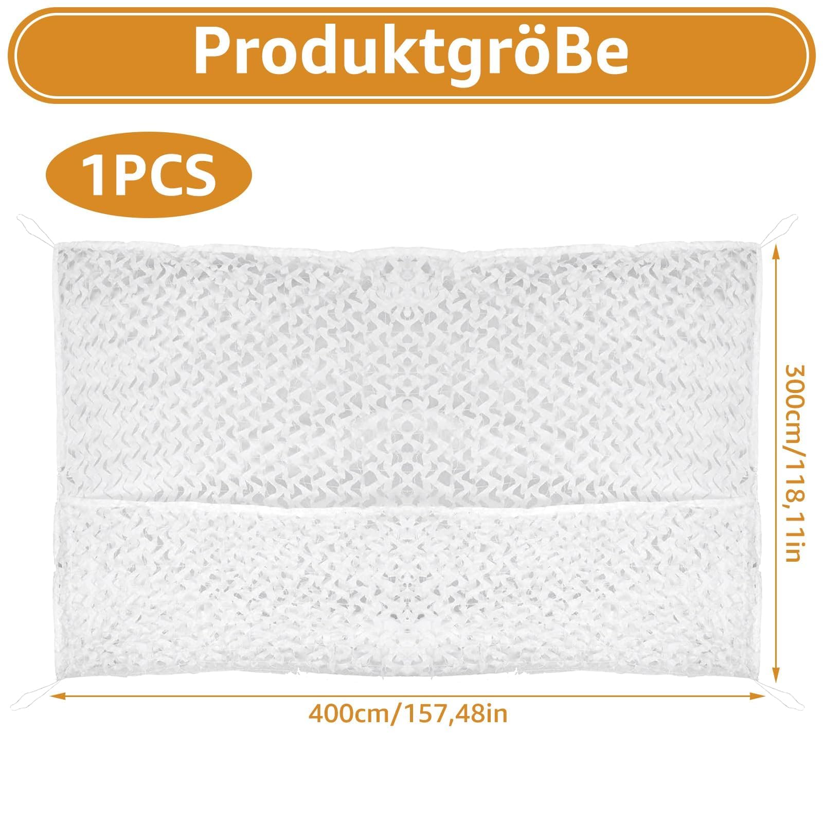 Tarnnetz Weiß 3x4m Sonnenschutz Doppeltes Tarnnetz Camouflage Net, Tarnnetze Sonnenschutznetze Party Dekoration für Garten Freizeit Camping Party Bar Jagd Dekoration