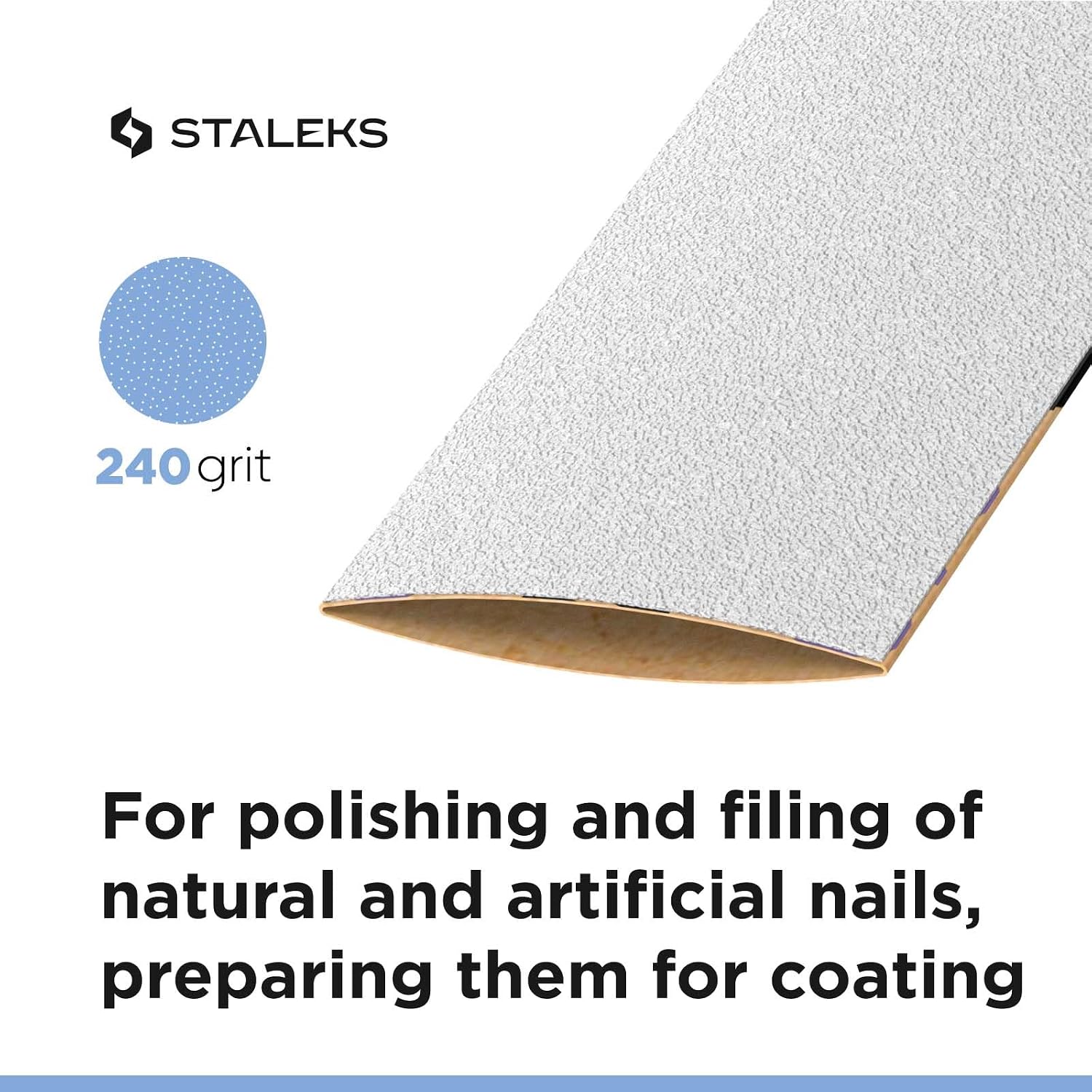 Staleks Pro Disposable White Nail Files papmAm Expert 22 – 240 Grit – 50 Pcs – Glueless Replaceable Abrasives – Professional Nail Polishing – Manicure & Pedicure