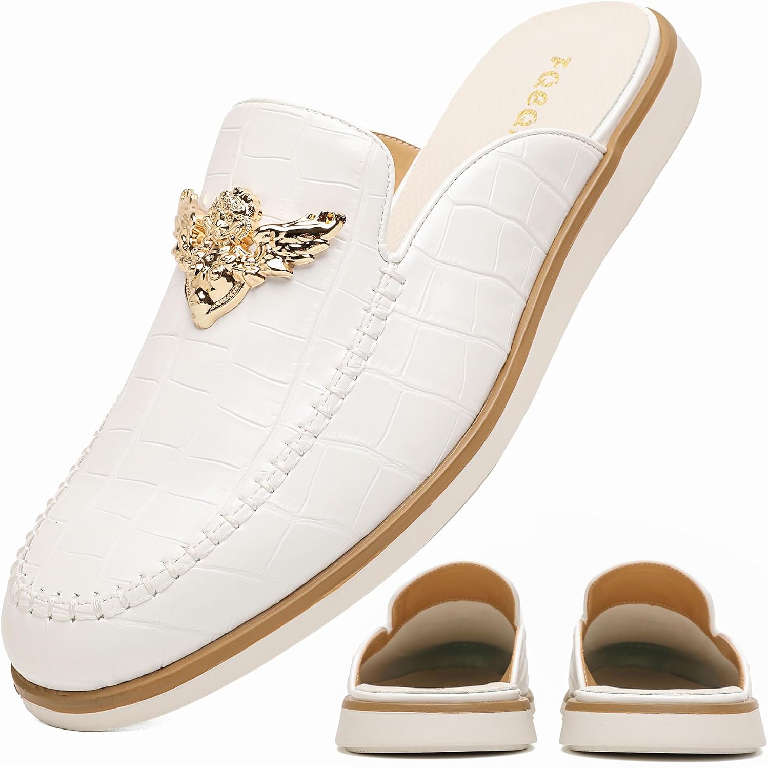 Men's Backless Loafer Mules Slip On Slides Flat Half Slides