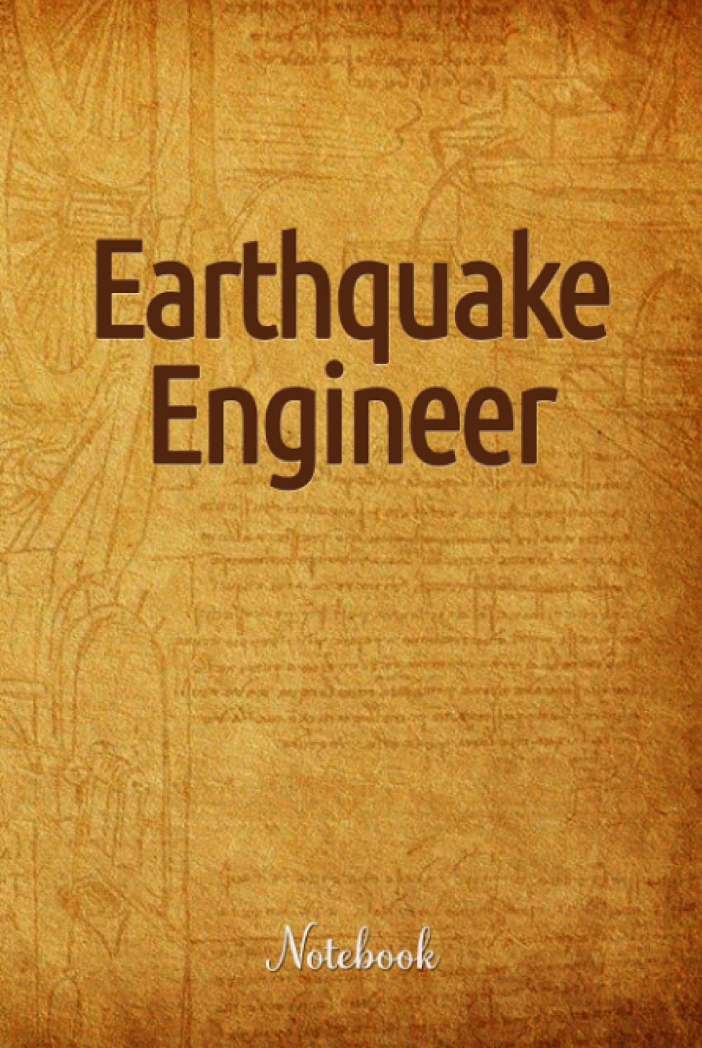Carnet de notes ligné Earthquake Engineer style vintage avec reliure rigide haute résistance