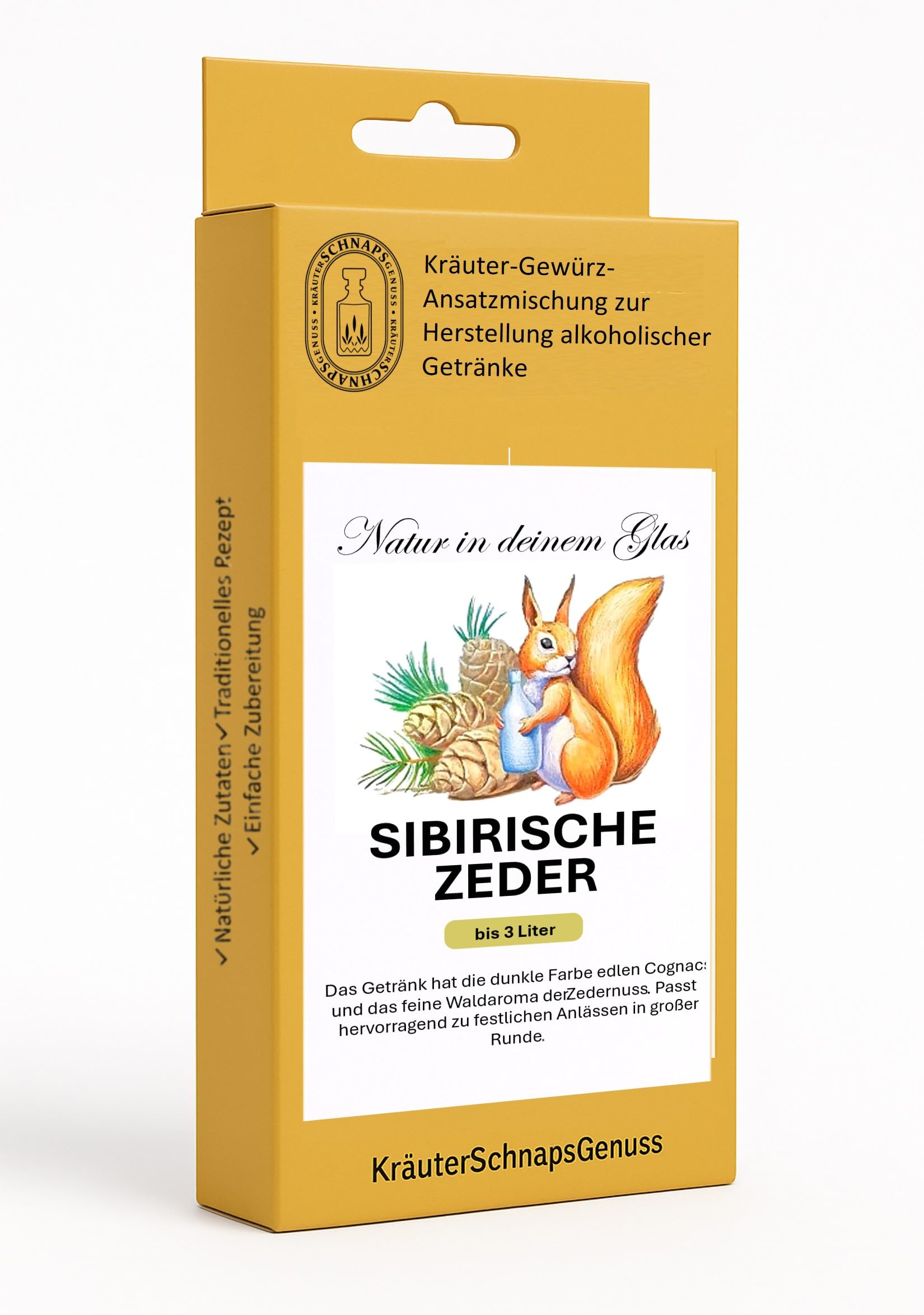 Likör Selber machen | Kräuterschnaps Selber machen | Ansatzmischung 22 Varianten für jeden Geschmack (Sibirische Zeder)