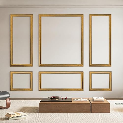 Art3d - Juego de 6 molduras precortadas para pared, paneles de revestimiento para montar, para interior, sala de estar, dormitorio, se instalan con