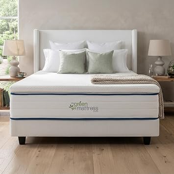 My Green Mattress Organic Latex Mattress Topper - 2 Inch GOLS Certified Dunlop Latex, GOTS Cotton Removable Cover, Breathable Soft Comfort Layer for Mattress Upgrade, Natural Color - Full