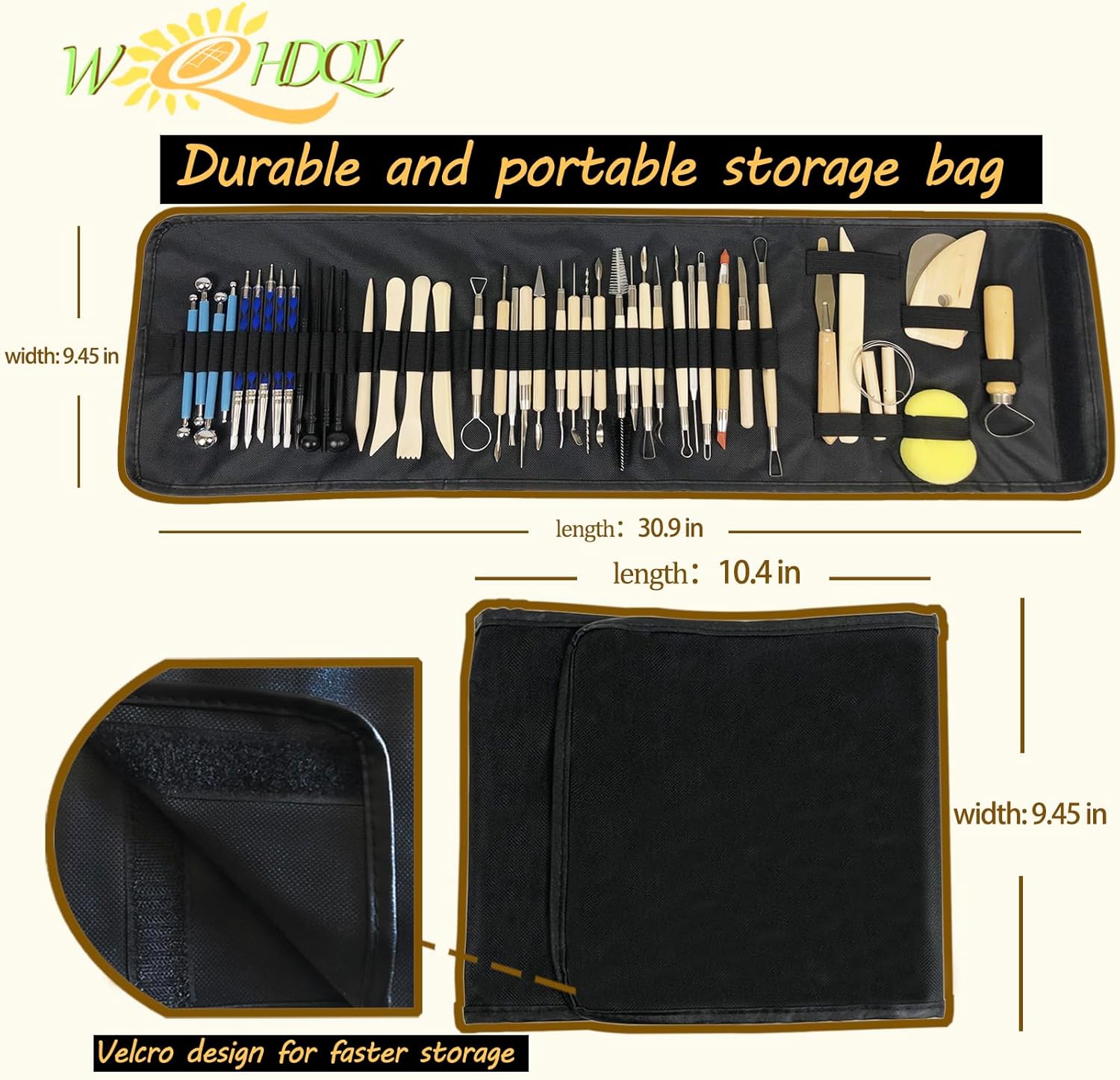 WQHDQLY Pottery Sculpting Tools 45PCS,Clay Tools Pottery Tools Clay Sculpting Tools for Kids Polymer Clay Tools Kit Ceramic Tools for DIY Handcraft Modeling Clay Carving Tools Set