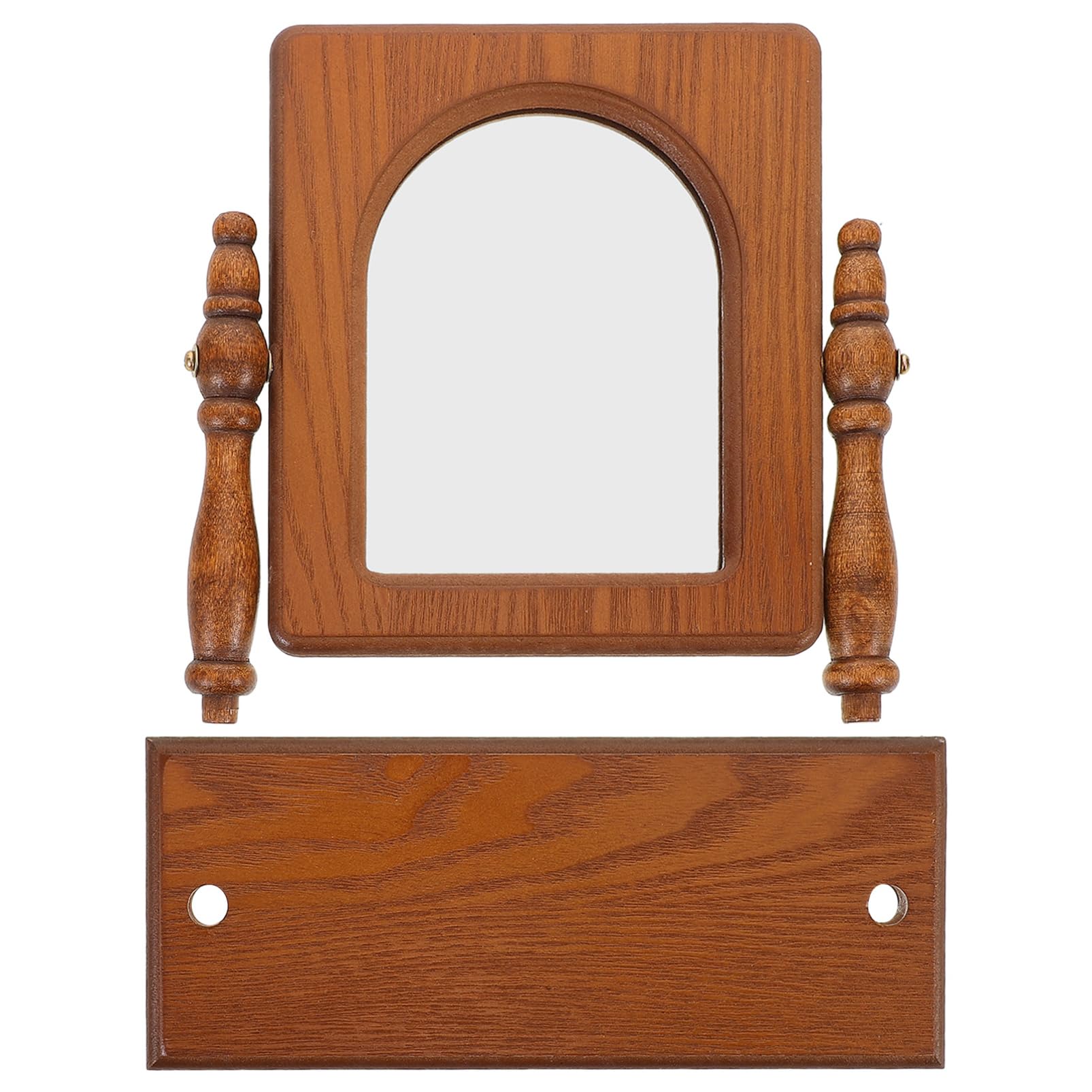 Miroir de maquillage de bureau en bois style français vintage stable