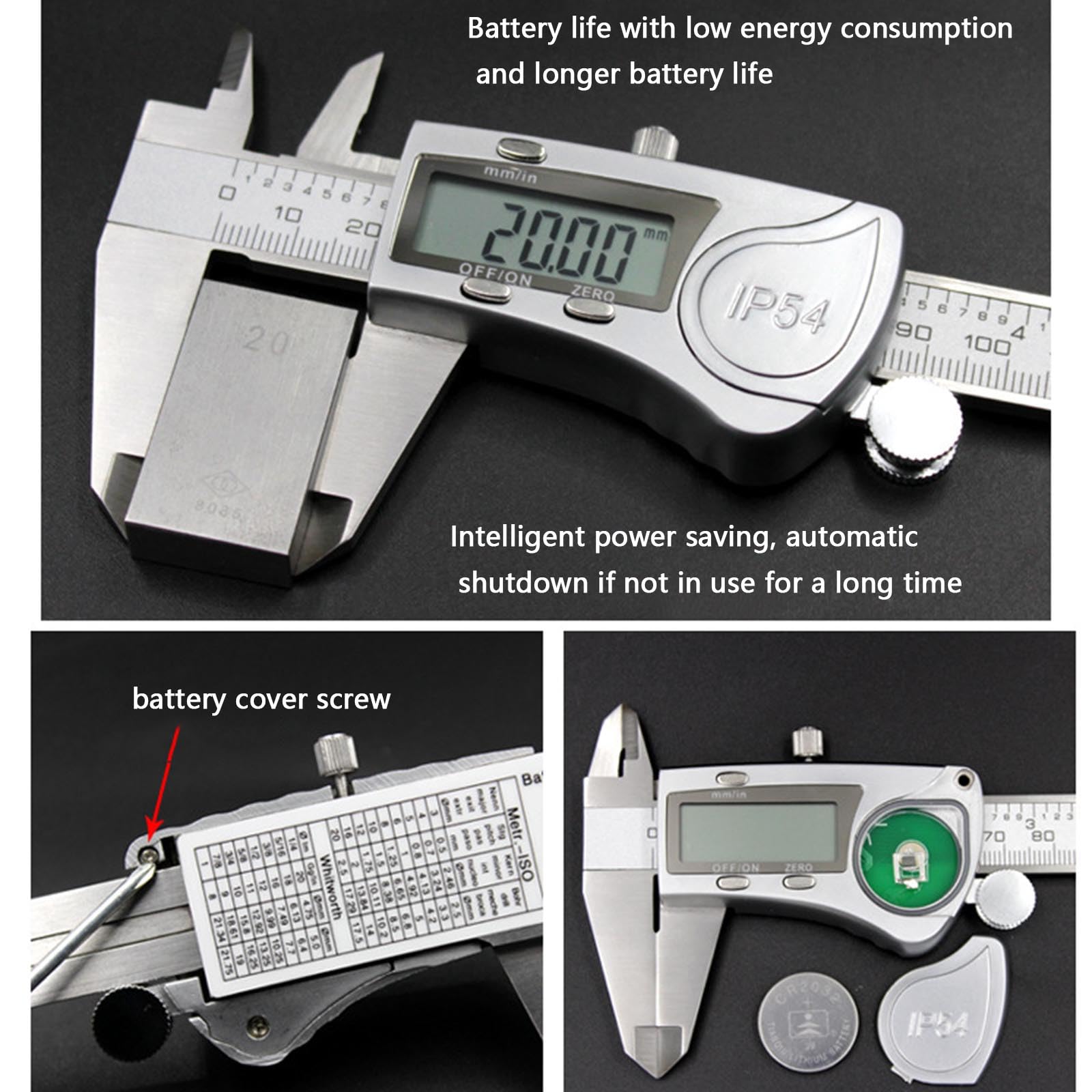 Calibro Digitale Professionale Spessimetro Digitale Calibro A Corsoio Acciaio Inox Calibri Digitali Elettronico Alta Precisione Impermeabile Diametro Interno Esterno Profondità (0-300mm 0.02mm)