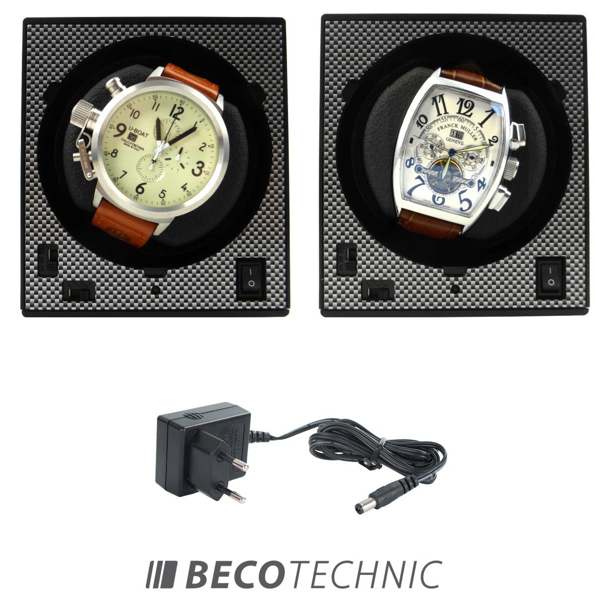 Uhrenbeweger Boxy Classic CARBON EDITION PRO2 Edition - aus der Kollektion 2025 - Dieses Uhrenbeweger-System ist erweiterbar bis auf 12 Module - Qualiät vom deutschen Servicepartner