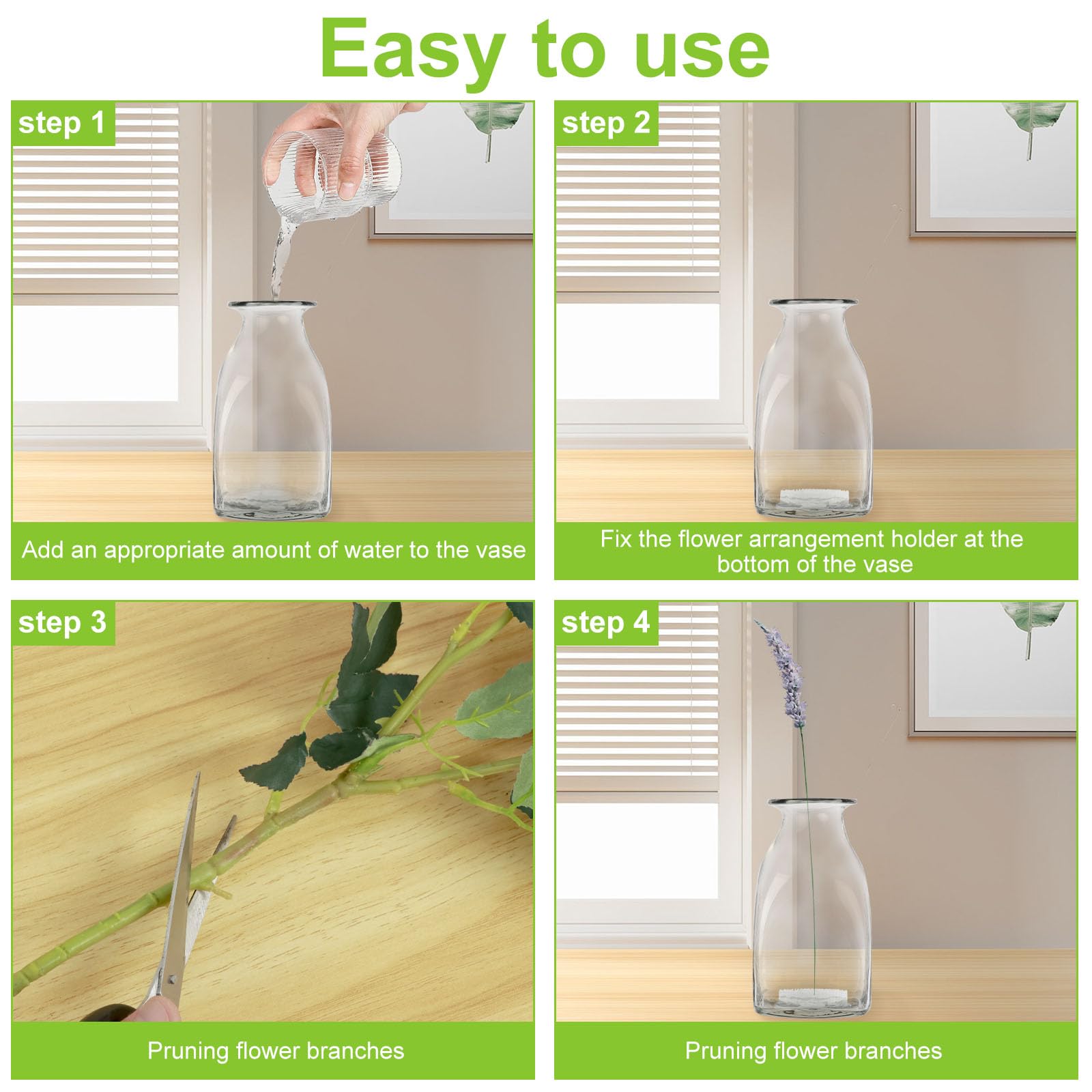 4Pcs Flower Frog Holder, Flower Arrangement Frog Pin Holder, Clear Plastic Flower Frogs, Reusable Flower Vase Frog, Floral Arrangement Pin, Easy to Use Flower Arranger for Vase Floral Crafts Plants