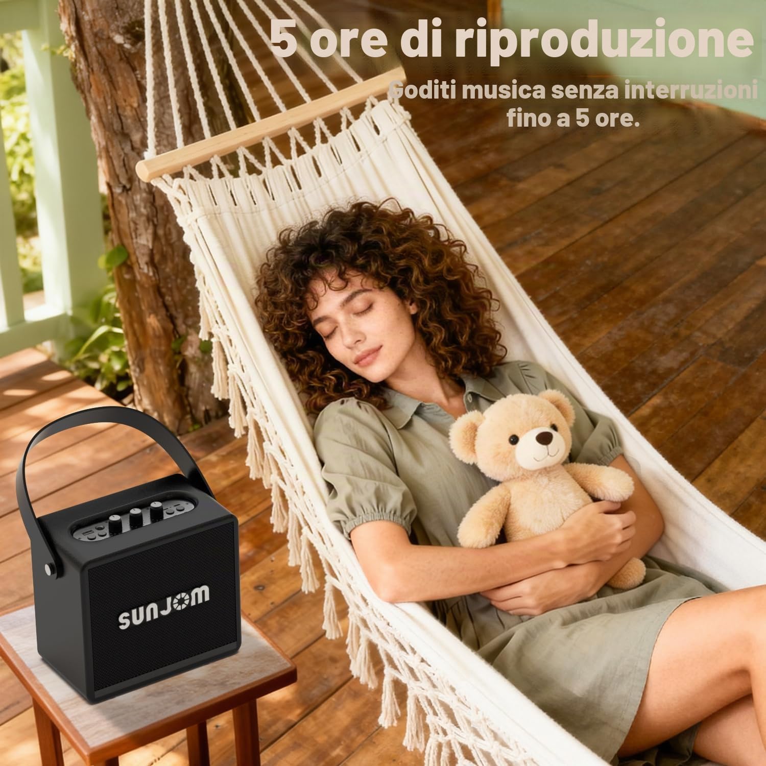 Altoparlante Bluetooth retrò, wireless, subwoofer da 105 mm, BT 5.3 con EQ, accoppiamento TWS, tipo C, scheda TF e USB, per feste all'aperto e casa