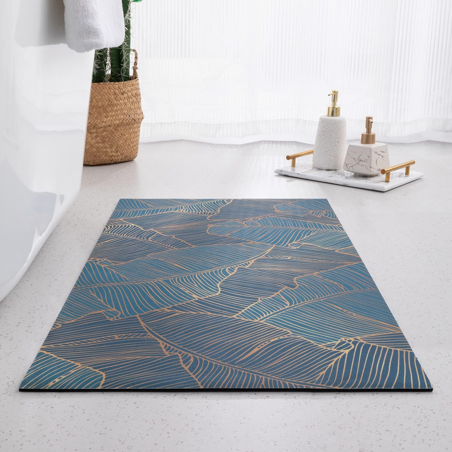 YIHOUSE Bath Mat Rug16"x 24" Thin Quick Dry Bathroom Rugs Non Slip Super Absorbent