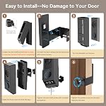 Anti-Theft Video Doorbell Mount for Eufy E340 Camera, No-Drill Adjustable Mounting Bracket Holder Accessories for Eufy Doorbell Camera Mount, Apartment Door Bell Kits for Home Rentals Room (Black)