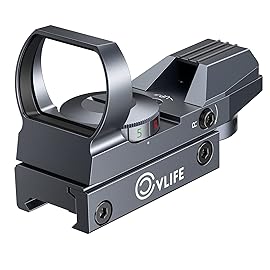 CVLIFE Reflex Sight, 1x22x33mm Red Green Dot Sight with 4 Adjustable Reticles for 20mm Picatinny Rail, Silver