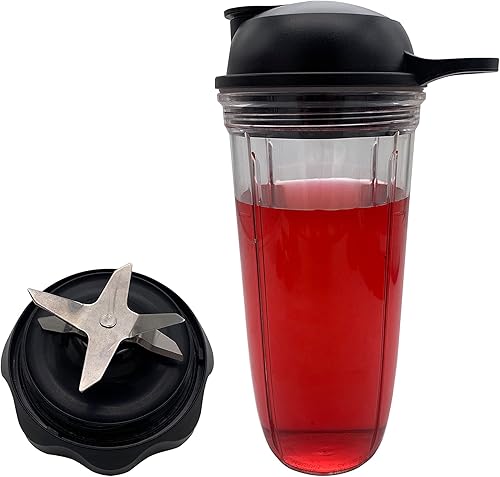 eplacement Blender Combo de cuchilla extractora de fácil giro con taza de 32 onzas y tapa para llevar, compatible con NutriBullet Blender Combo
